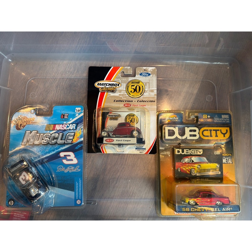 Lot of 3 Diecast Cars‎ NASCAR Earnhardt Matchbox 1933 Ford Jada 56 Chevy 1:64